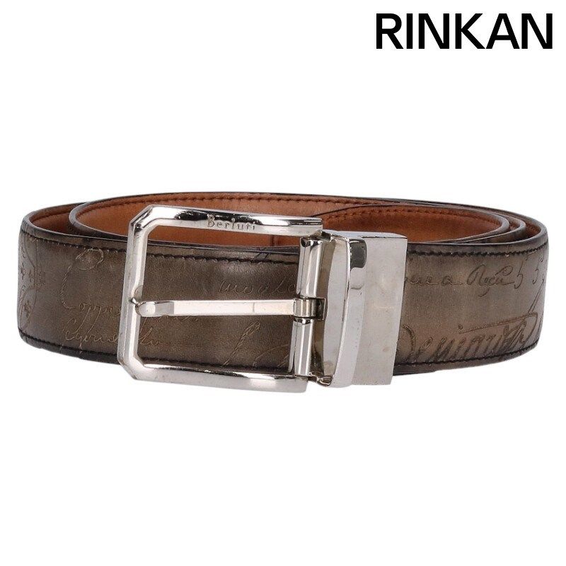 ベルルッティ カリグラフィバックルレザーベルト メンズ