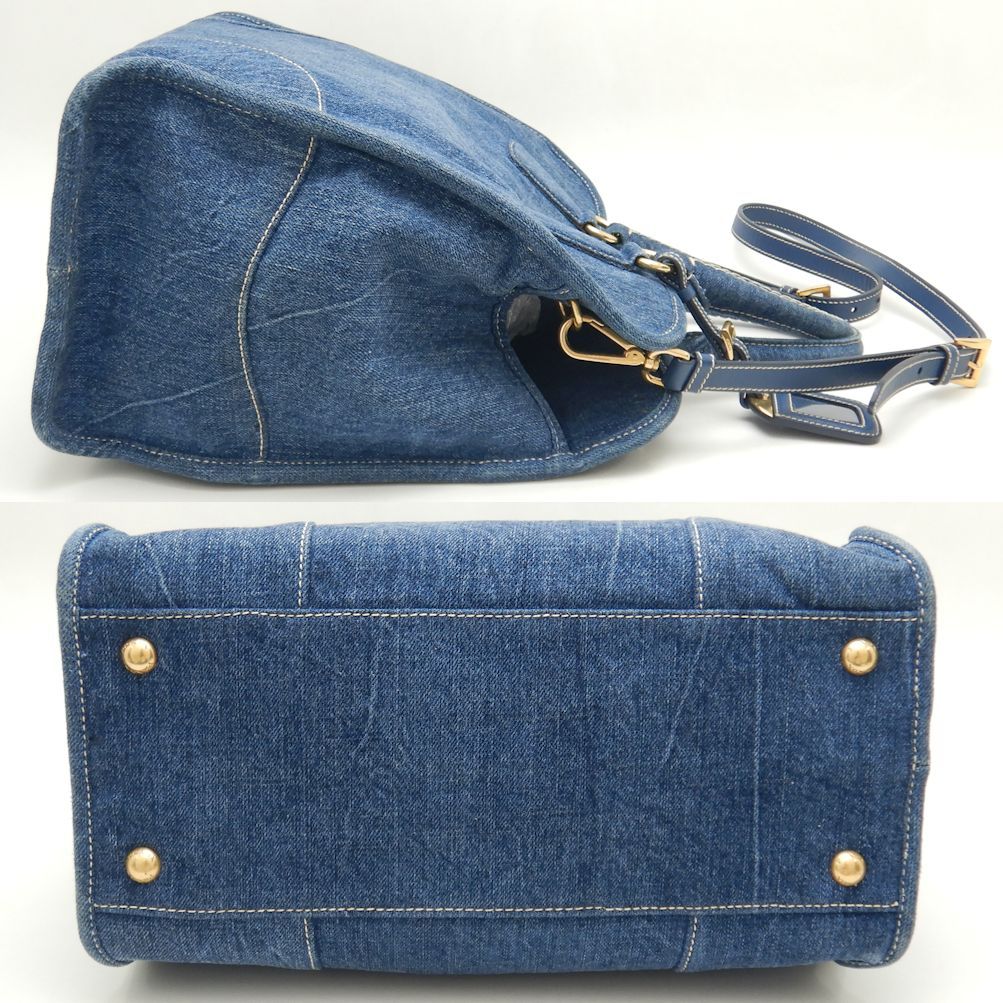 PRADA プラダ BN2254 トートバッグ 2WAY デニム AVIO/251684【中古 