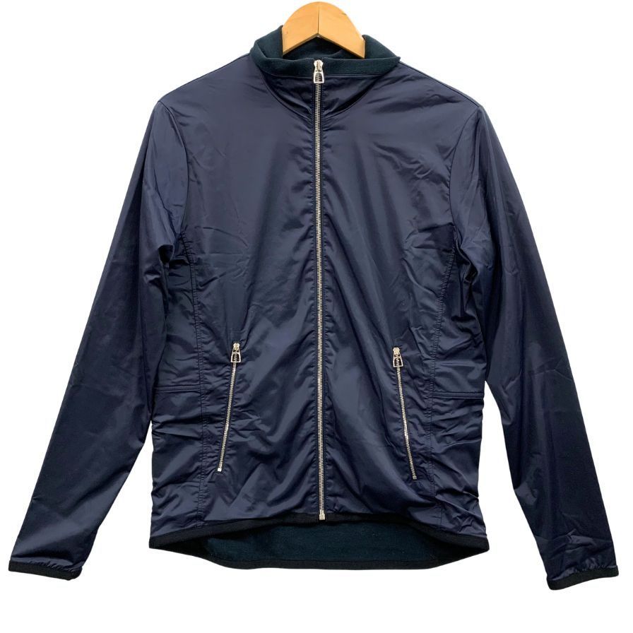 HERMES ナイロンフリースジャケット ネイビー メンズ S エルメス
