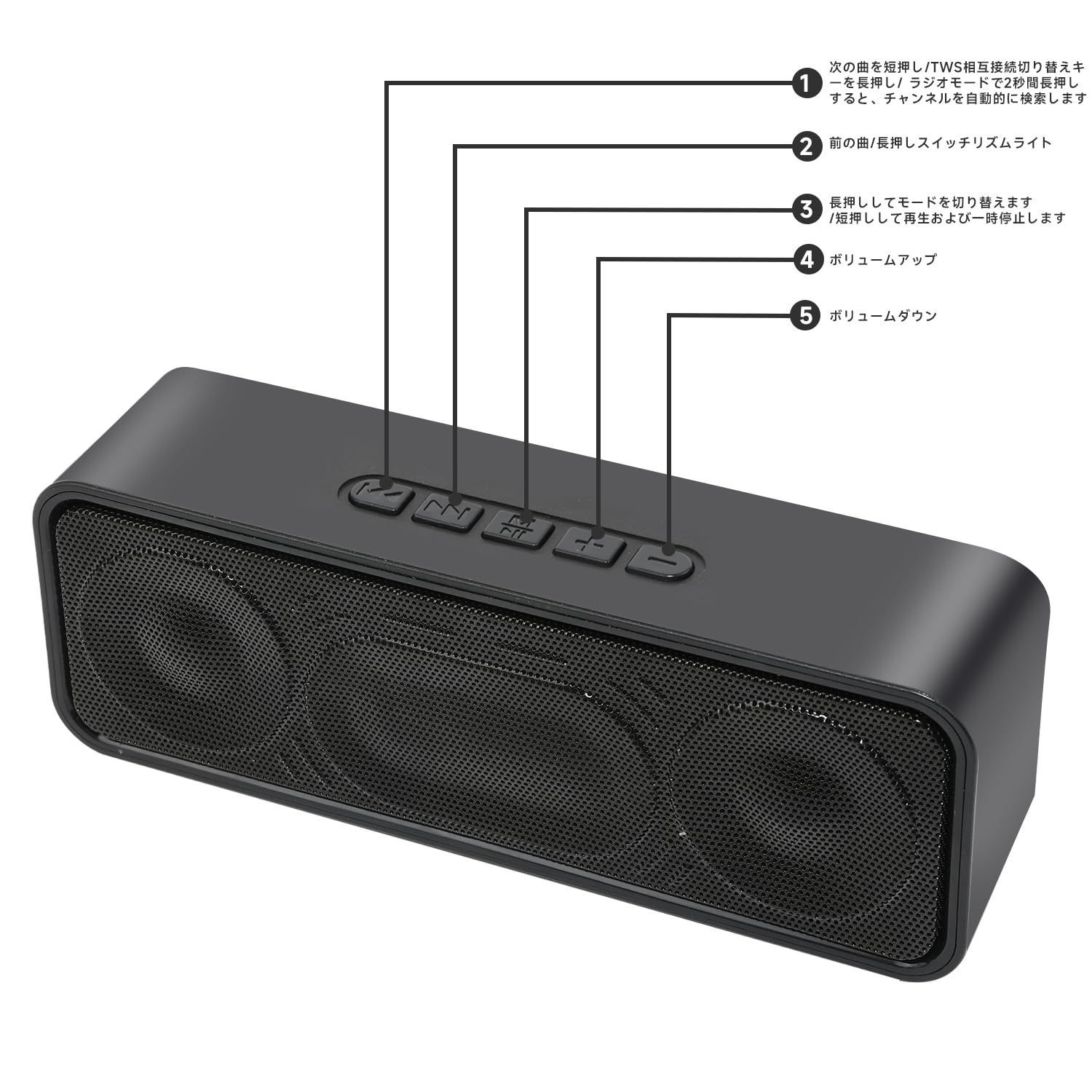 在庫処分】重低音 LED七色ランプ 大音量 12W Bluetooth ワイヤレス