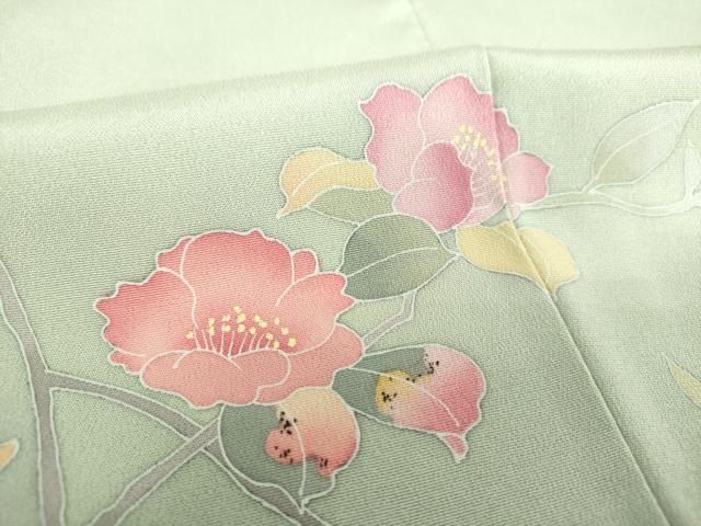 平和屋着物○京加賀友禅 百貫達雄 訪問着 枝花文 暈し染め 正絹 逸品