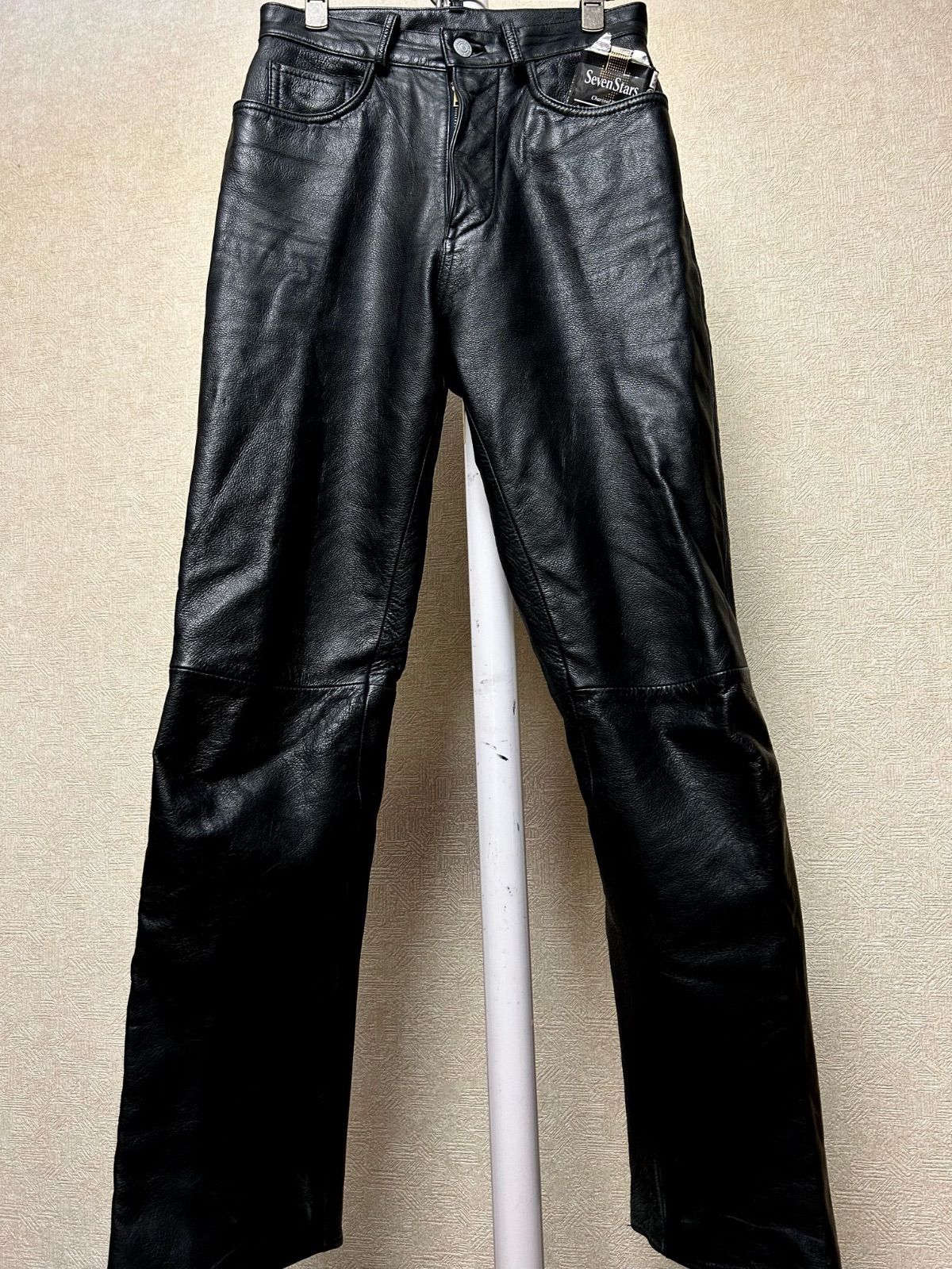 90年代JOHNBULLセミブーツカットTALONジッパー仕様カウレザーパンツS