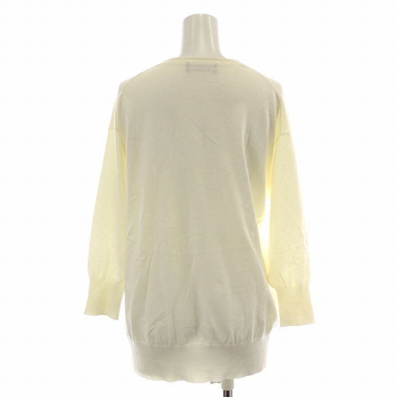 グリーンレーベルリラクシング】レーヨン Vネック リブカットソー 五分