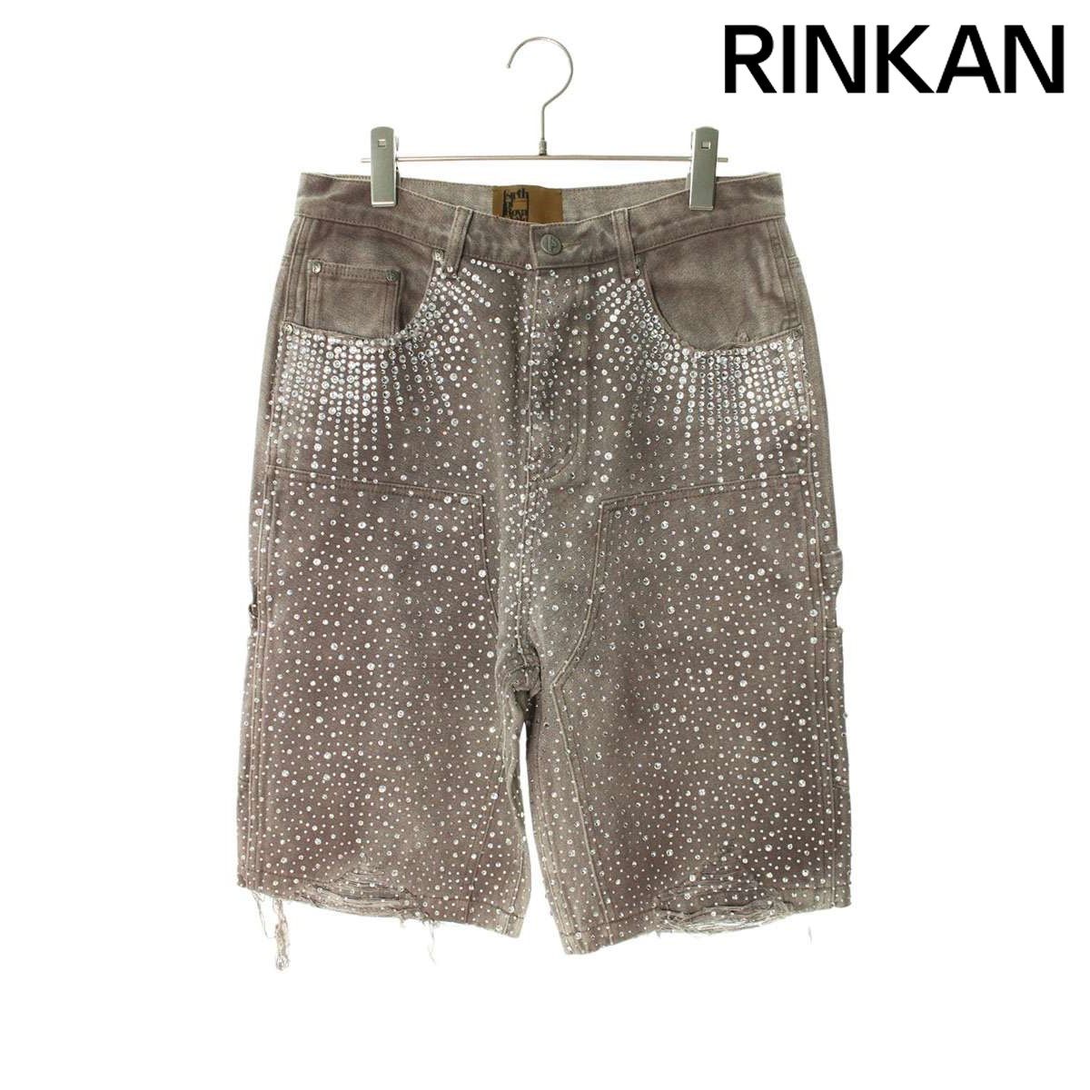 バースオブロイヤルチャイルド  Redial 20K Diamond Jorts ラインストーンダブルニーデニムショートパンツ メンズ S
