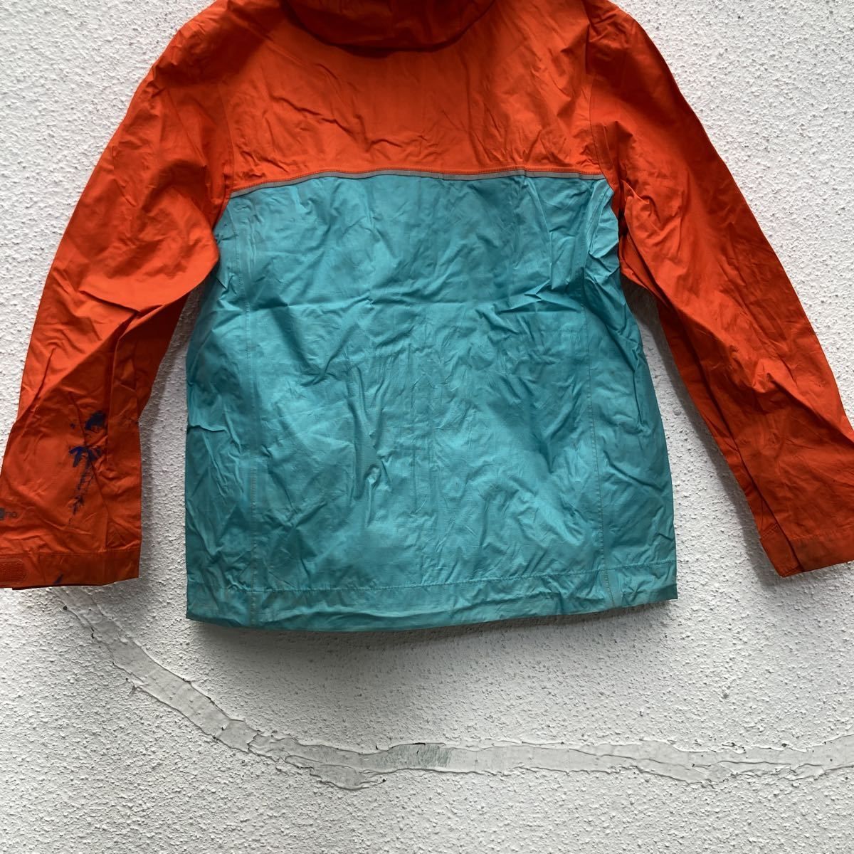 patagonia マウンテンパーカー キッズ S オレンジ ターコイズ 