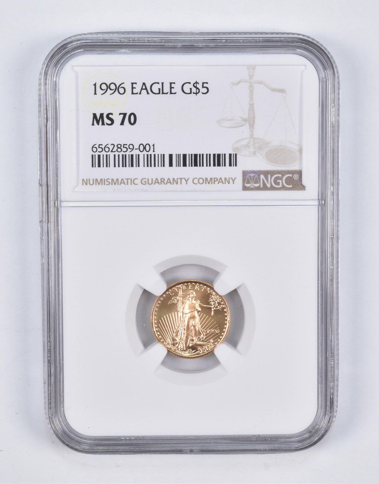MS70 1996年 5ドル アメリカン ゴールド イーグル 1|10オンス 999 ゴールド NGC
