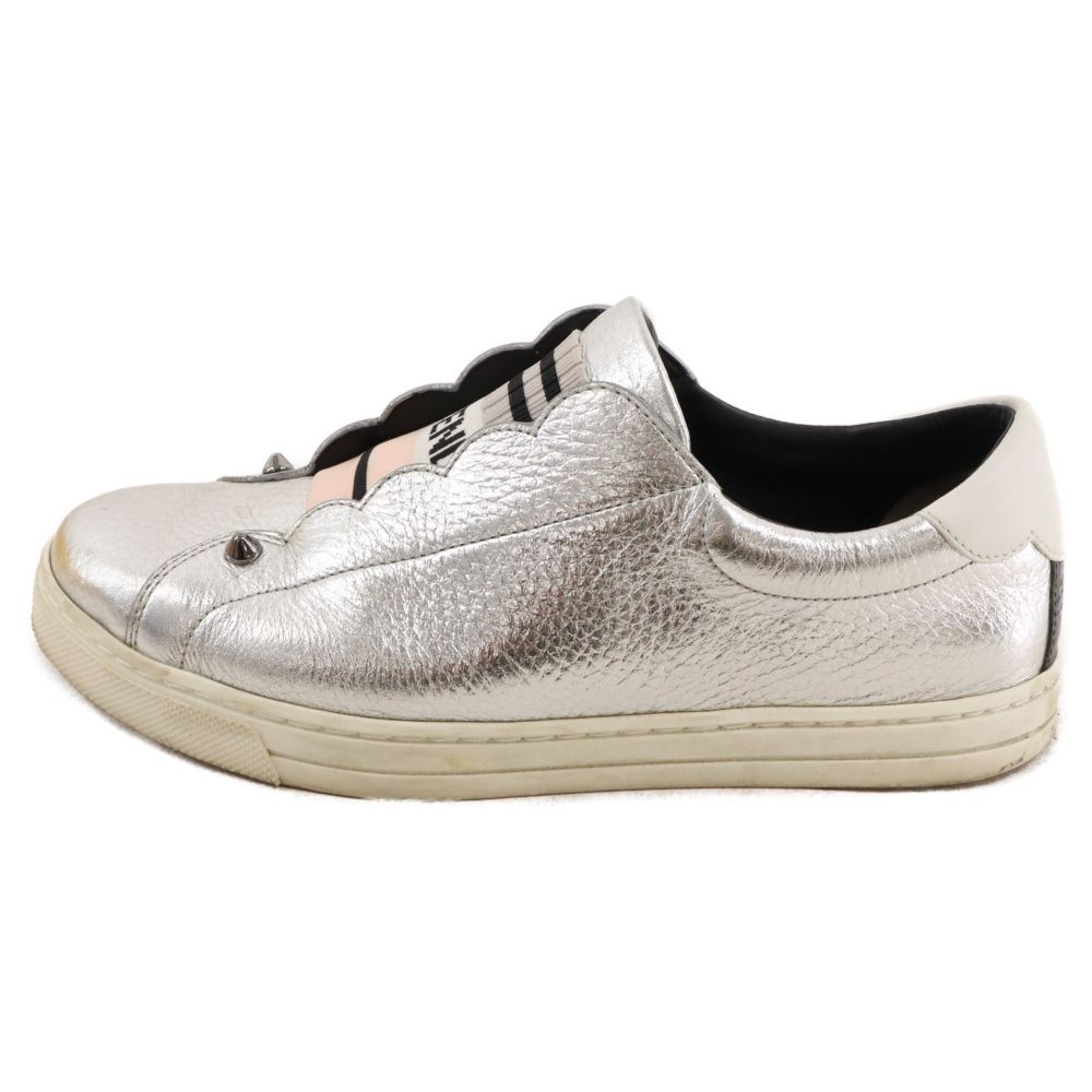 FENDI シルバー スリッポンスニーカー FENDI (フェンディ) スタッズスリッポン ローカットスニーカー