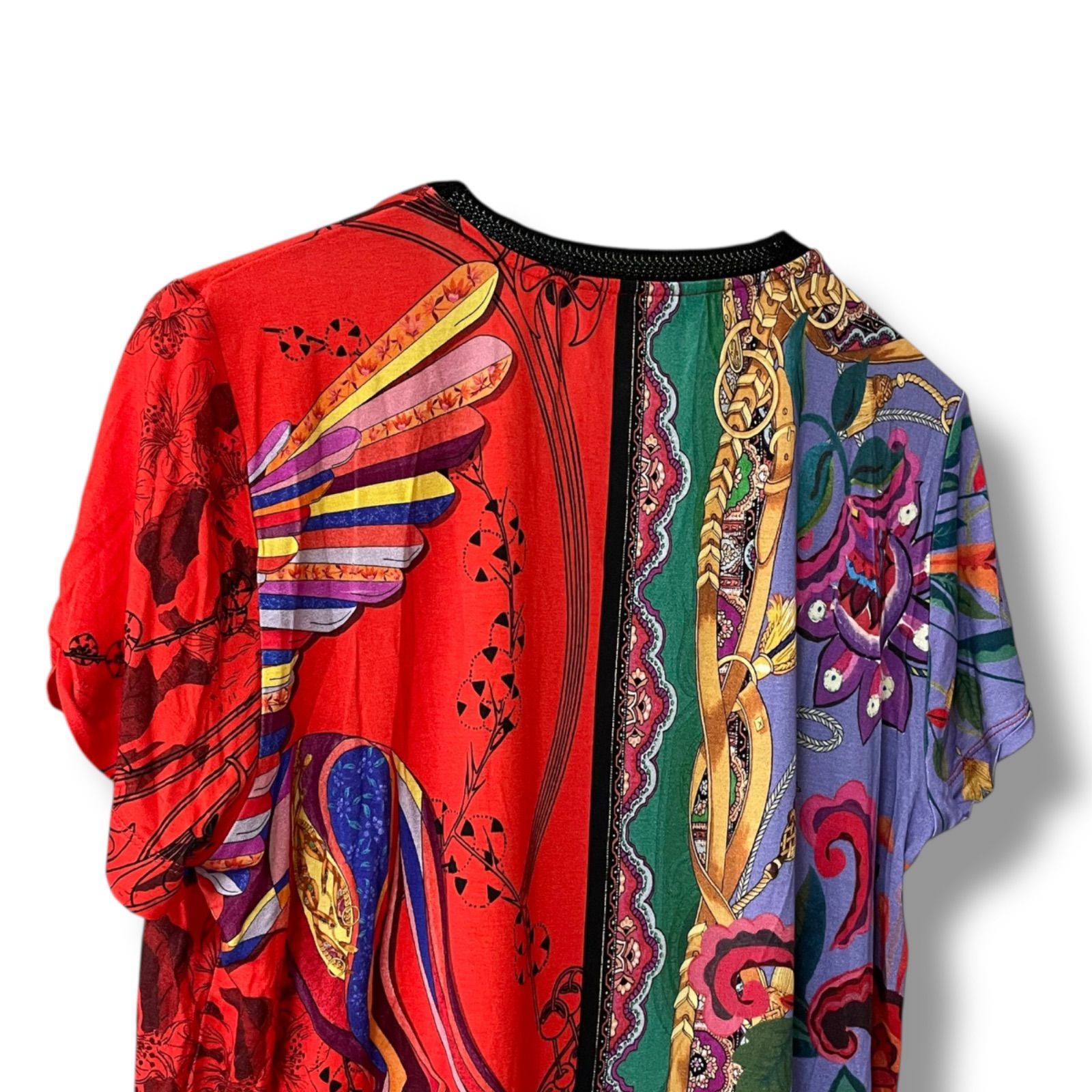 Desigual デシグアル レディース トップス Tシャツ 半袖 総柄 XLサイズ 