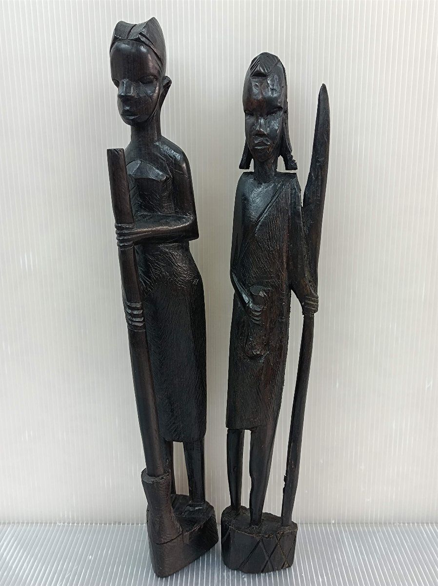 魔除け 木彫 祈り アフリカ ケニア 男女 胸像 コロナ オブジェ 鬼滅の