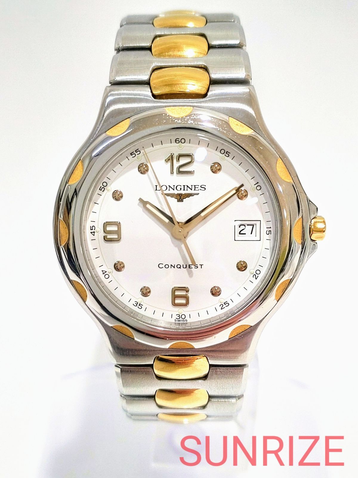 LONGINES ロンジン コンクエスト デイト クォーツ メンズ ウォッチ