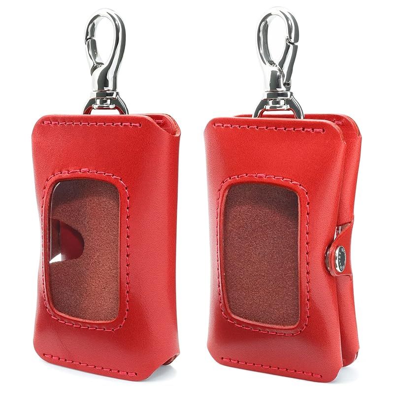 【新着商品】ダブルスマートキーケース ノーマル レッド 【Ricky's】 ほぼ 全機種対応 スマートキー 2個収納 キーケース クリア窓 窓付き 鍵 家 玄関 ドアキー YKKAP LIXIL 三協アルミ メンズ レデ