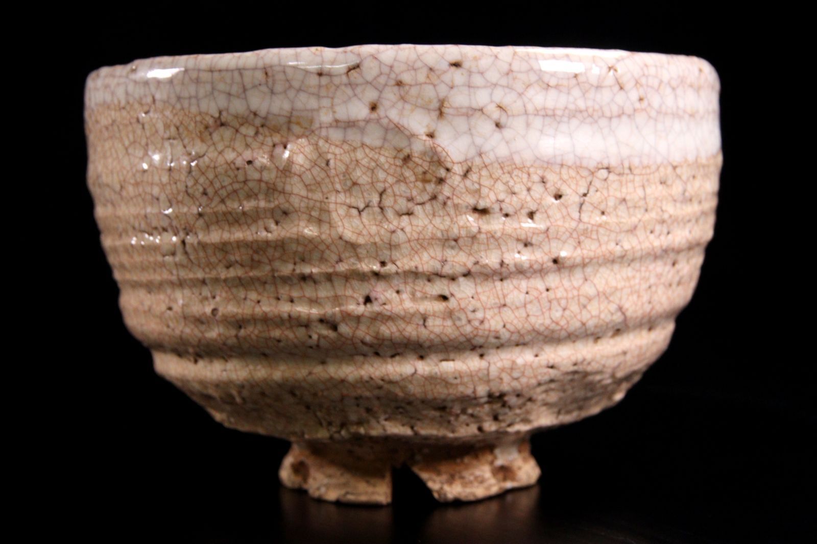 十代坂高麗左衛門作 萩茶碗 十一代坂高麗左衛門識箱 12cm 唐物