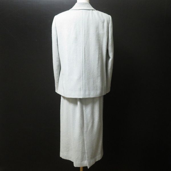 wnc スズキノリオ Norio Suzuki スカートスーツ セットアップ 水色 マルチ ステッチ ドット オートクチュール レディース 965649