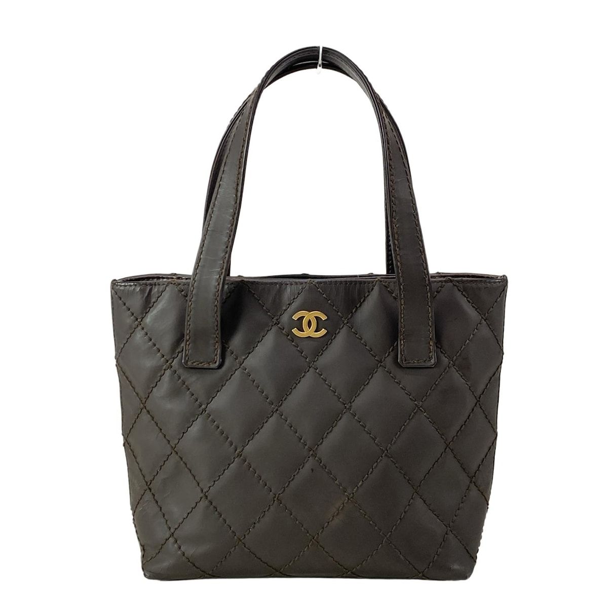 シャネル VIP会員限定 顧客ギフト トートバッグ ハンドバッグ ダークブラウン CHANEL(シャネル) トートバッグ ワイルドステッチ ダーク