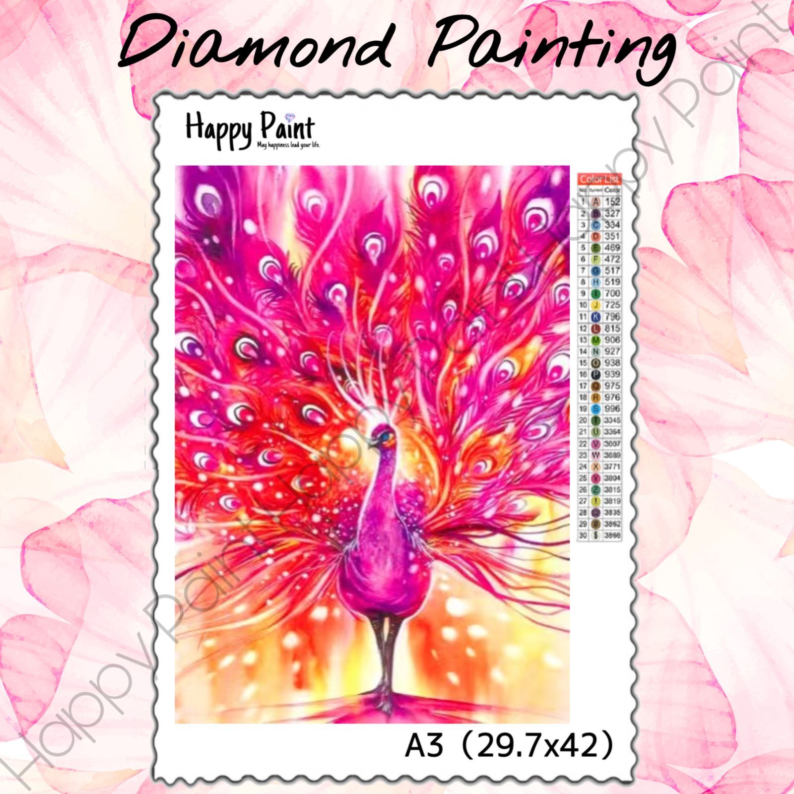 Happy Paint ダイヤモンドアート A3 ロゴ お洒落 ハイヒール／41 Happy Paint ダイヤモンドアート A3 ロゴ お洒落 ハイヒール／41