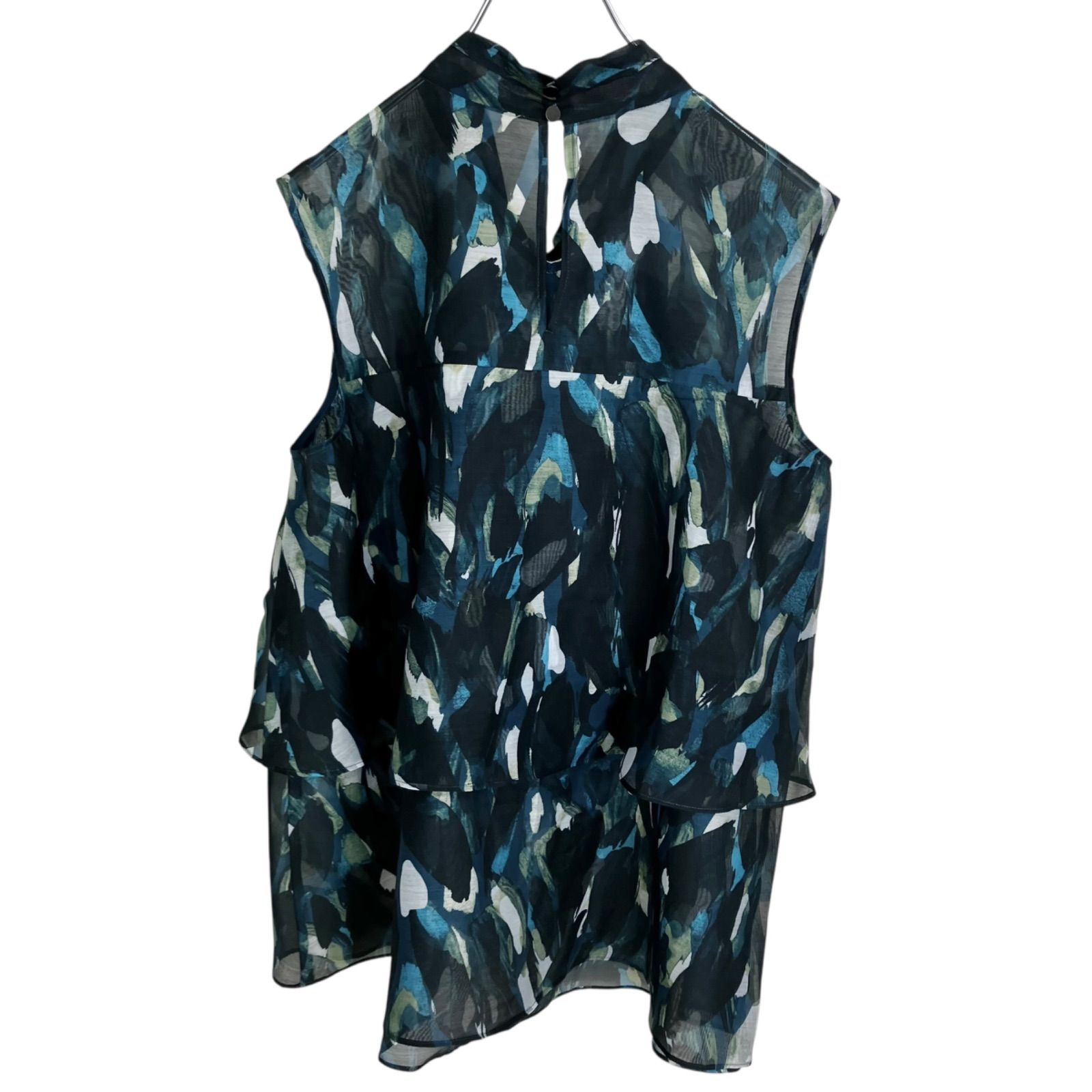 アートプリントティアードボウ ブラウス