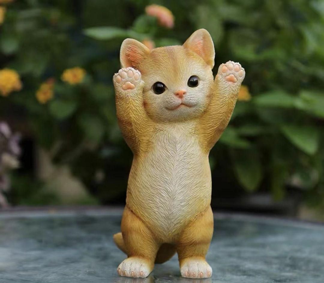 ねこの置き物 3セット 猫の置物3個セット かわいい 園芸装飾 カントリー風 ガーデン