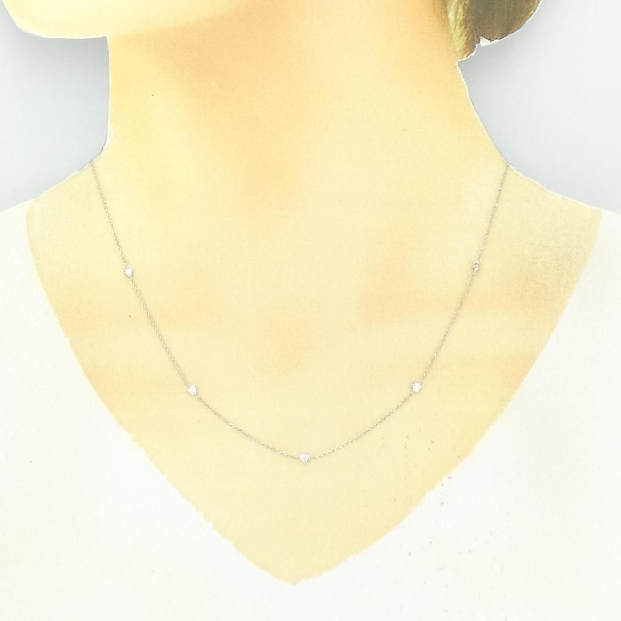 格安！特大「1ct」ダイヤモンド　ネックレス　pt900 pt850 刻印 ダイヤモンドテニスネックレス ストレート Pt900枠 Pt850(金具