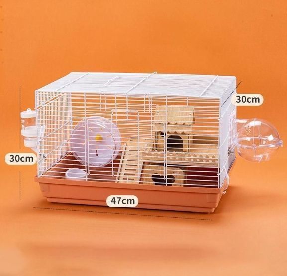 ①広い大きい快適なハムスターケージ ゲージ【DIY】給水ボトル付 ③