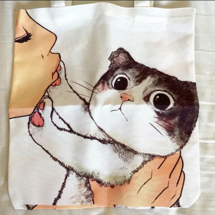 4月9日頃購入予定【ツキネコ】お月様と猫❤トートバッグなど Amazon | [ZXHNB] トートバッグ 猫 猫柄 ネコ匹 無地 大容量
