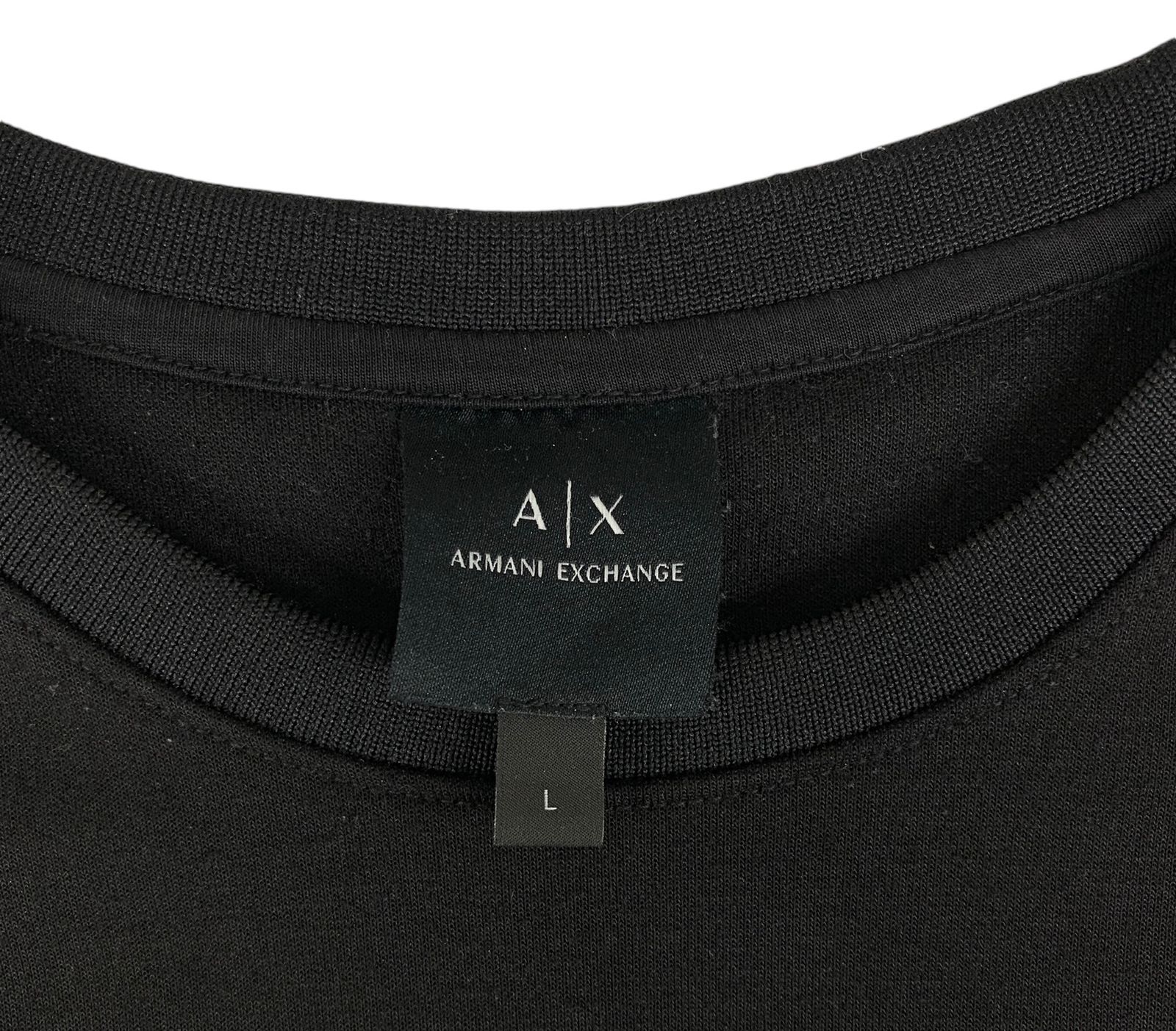 ARMANI EXCHANGE (アルマーニエクスチェンジ) スウェット サークルロゴ 8NZM87 Z9N1Z Lサイズ ブラック メンズ/025