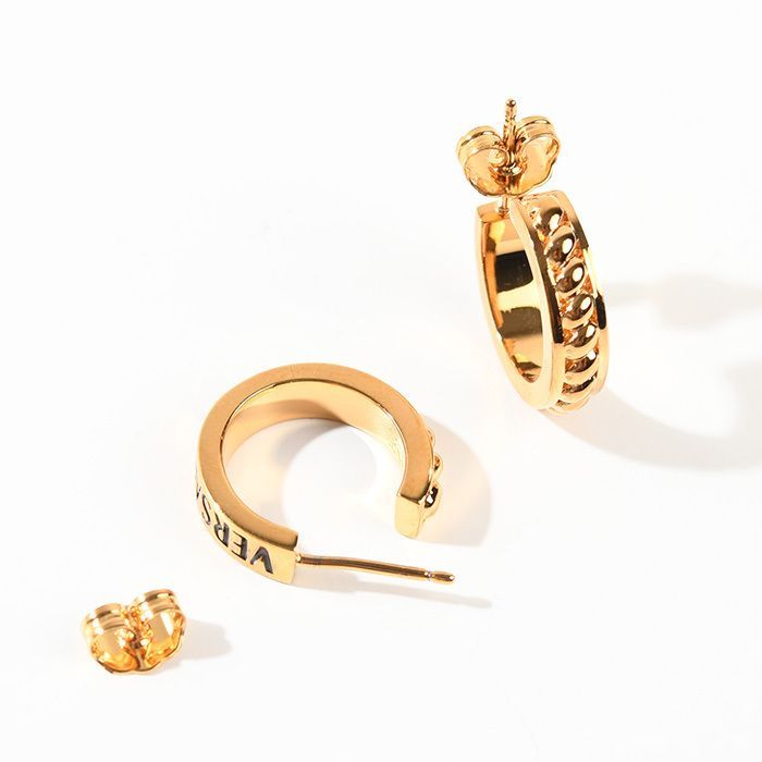 安心の国内発送】ヴェルサーチェ VERSACE Vロゴ ピアス (VERSACE
