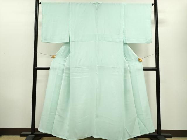 平和屋着物▽上質な色無地　単衣　紋意匠　裏葉柳色　正絹　逸品　DAAS0752az 平和屋着物▽上質な色無地 単衣 紋意匠 裏葉柳色 正絹