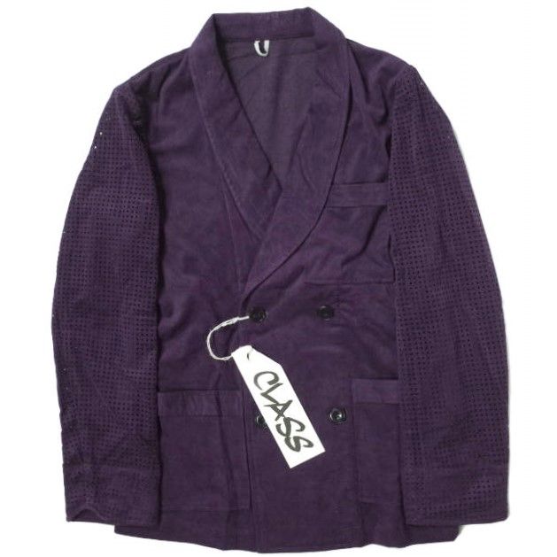 新品 CLASS クラス 日本製 Gefeller Ultra Suede Double Jacket ウルトラスエードダブルジャケット CBES23UNIA 2 PURPLE ショールカラー アウター g8400