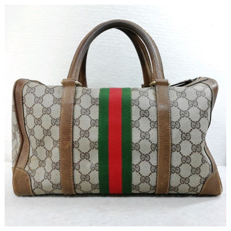 中古】GUCCI オールドグッチ ミニボストンバッグ GG シェリー