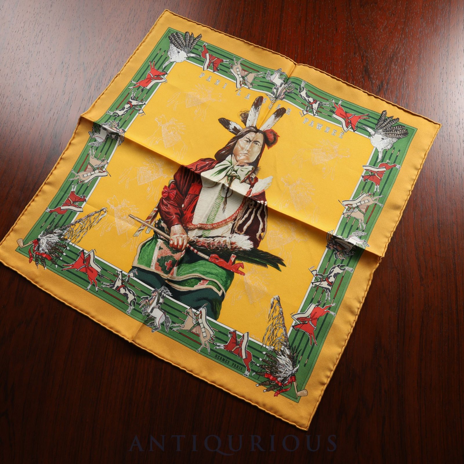 エルメス スカーフ カレ45 パウニー族の首長 SILK