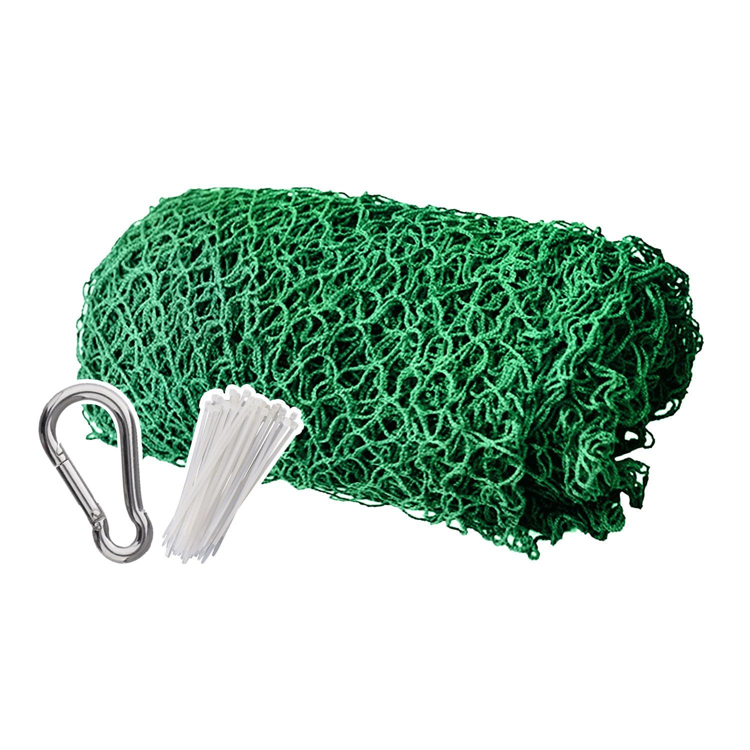 KAIDIDA グリーンネット 防鳥ネット 養生ネット 獣害防止ネット 転落防止ネット 5mx10m 25mm目 PP素材 ポリプロピレン 防球ネット 多目的ネット 飛散防止ネット 結束バンド カラビナ 固定ロープ 収納バッグ 設置簡単