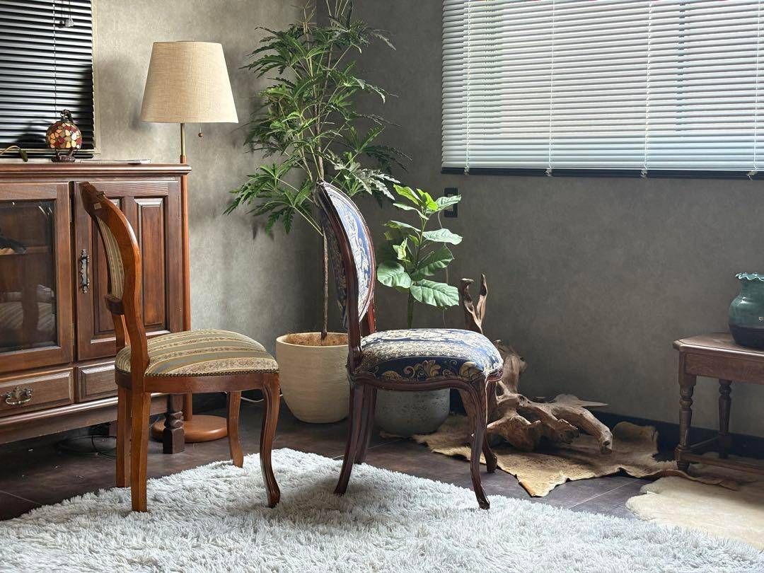 アンティーク ヴィンテージ 猫脚 クラシック ヨーロピアン チェア 2脚 GZ