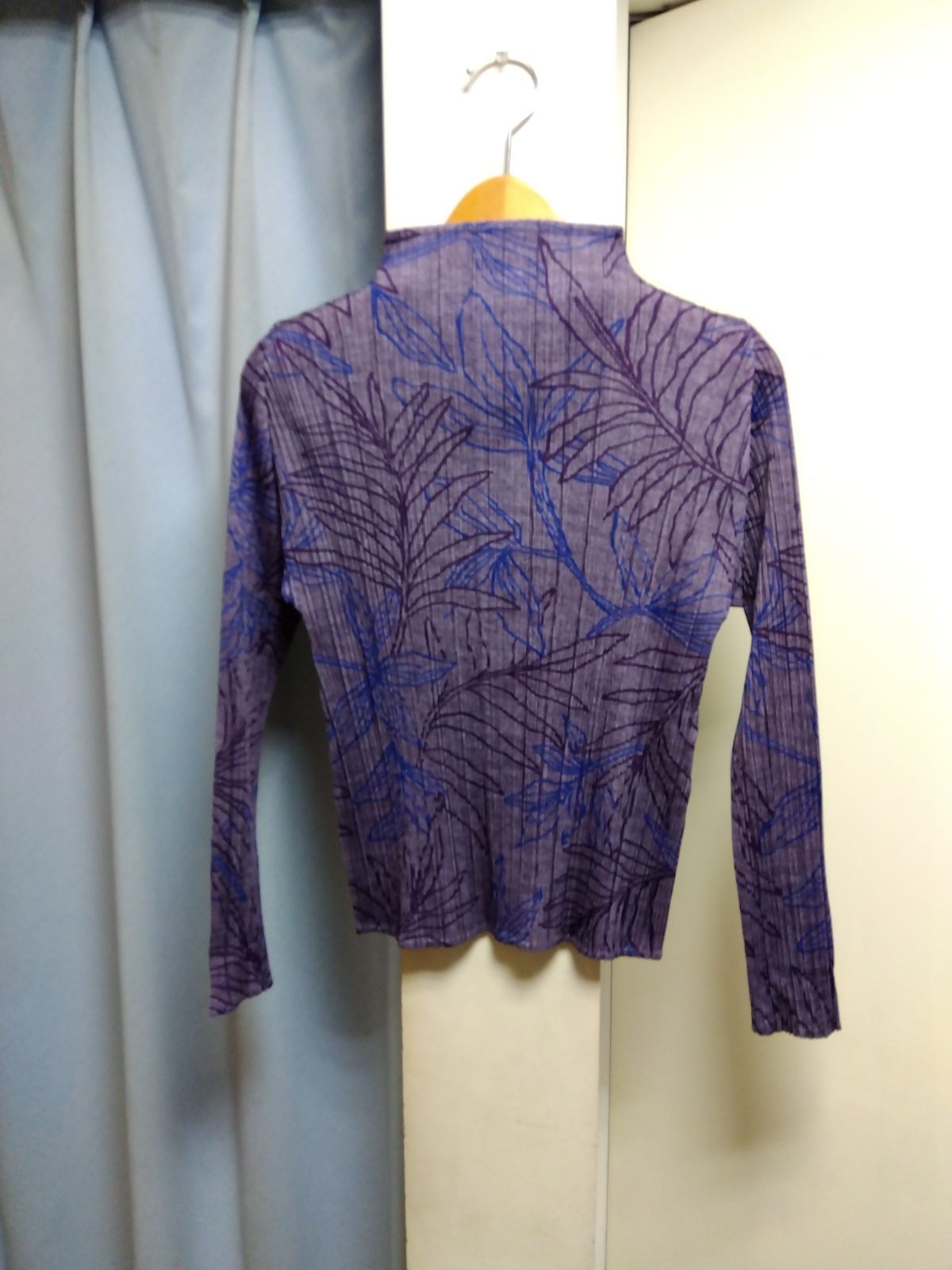 M10 PLEATS PLEASE プリーツプリーズ 総柄 草木 パープル系 サイズ3 ISSEYMIYAKE イッセイミヤケ