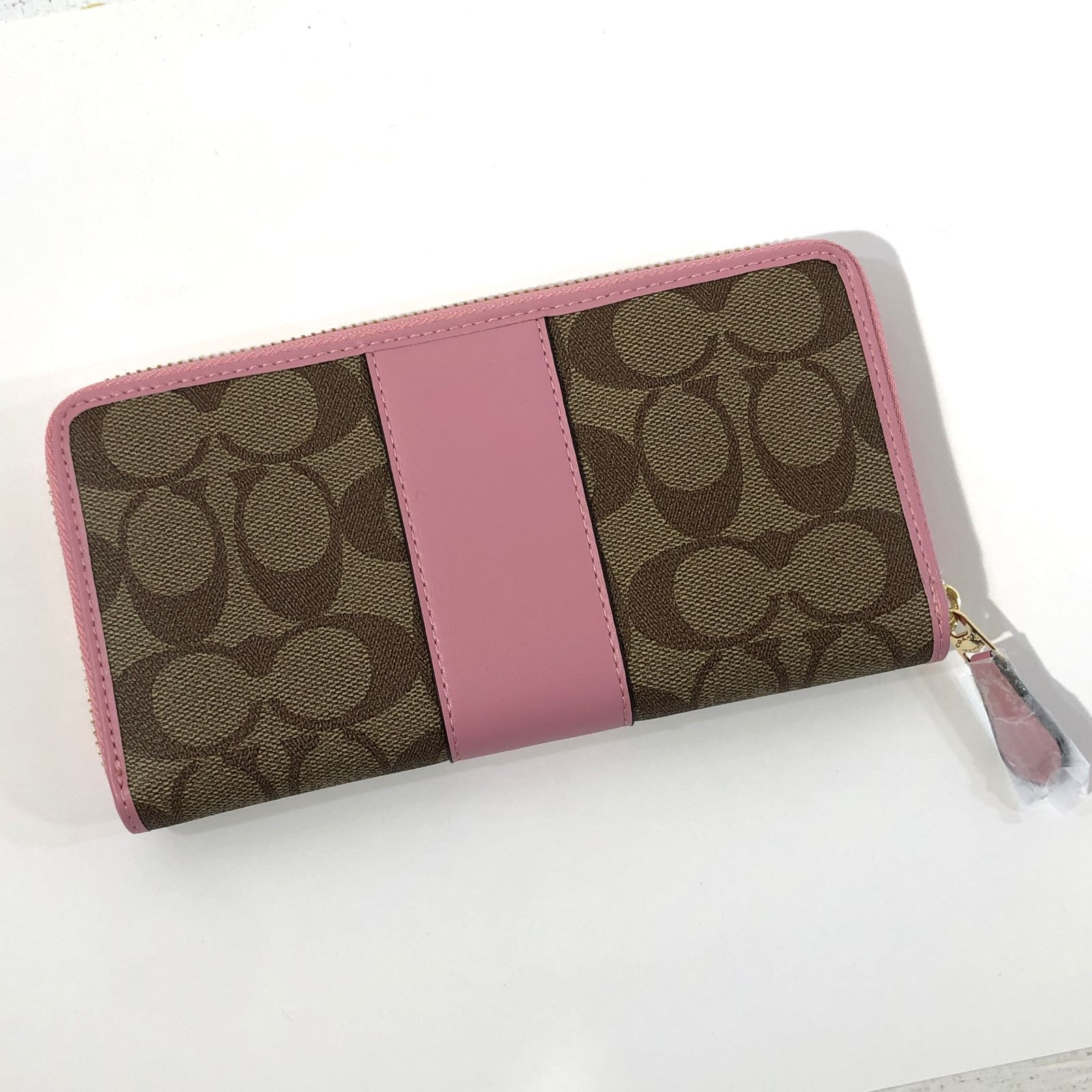 紫波85-0027】COACH コーチ 長財布 シグネチャー キャンバス レザー 