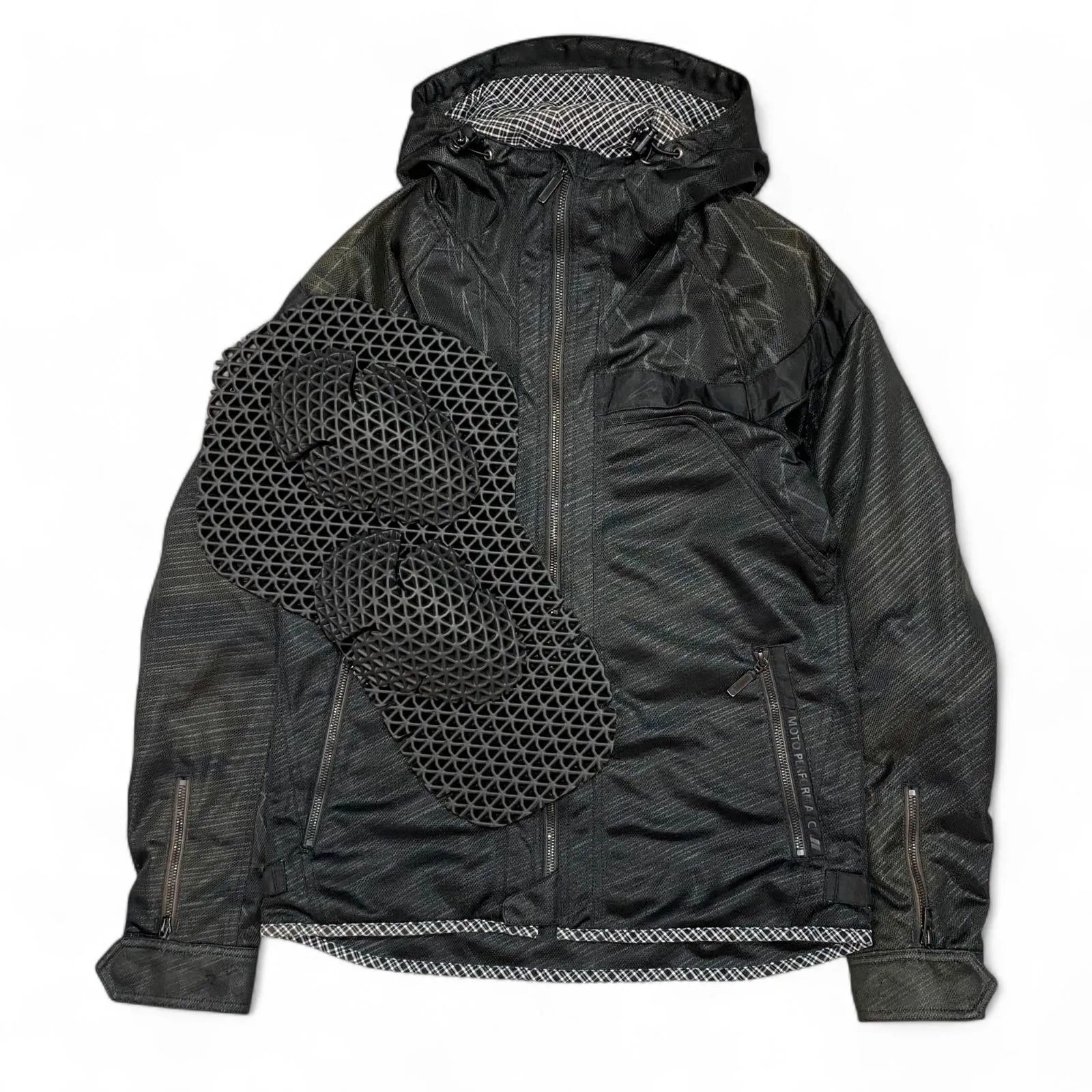 クシタニ KUSHITANI 収納袋付き ライディングジャケット フード L ブラック KT80-TTM-KG
