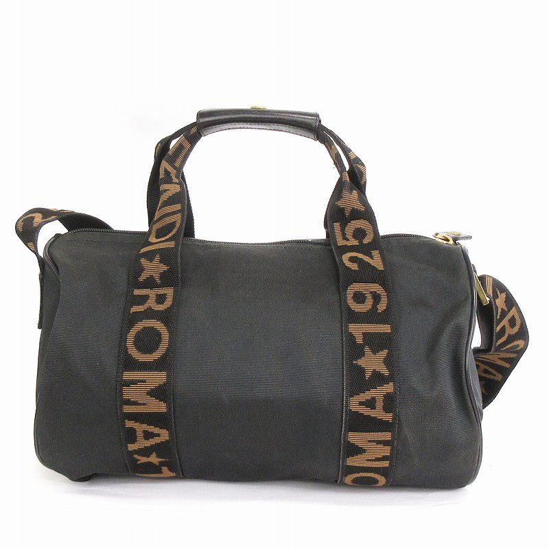 ✨極美品✨フェンディ 2way 大容量 ボストンバッグ ローマ ロゴライン 黒 ✨極美品✨フェンディ 2way 大容量 ボストンバッグ ローマ ロゴ