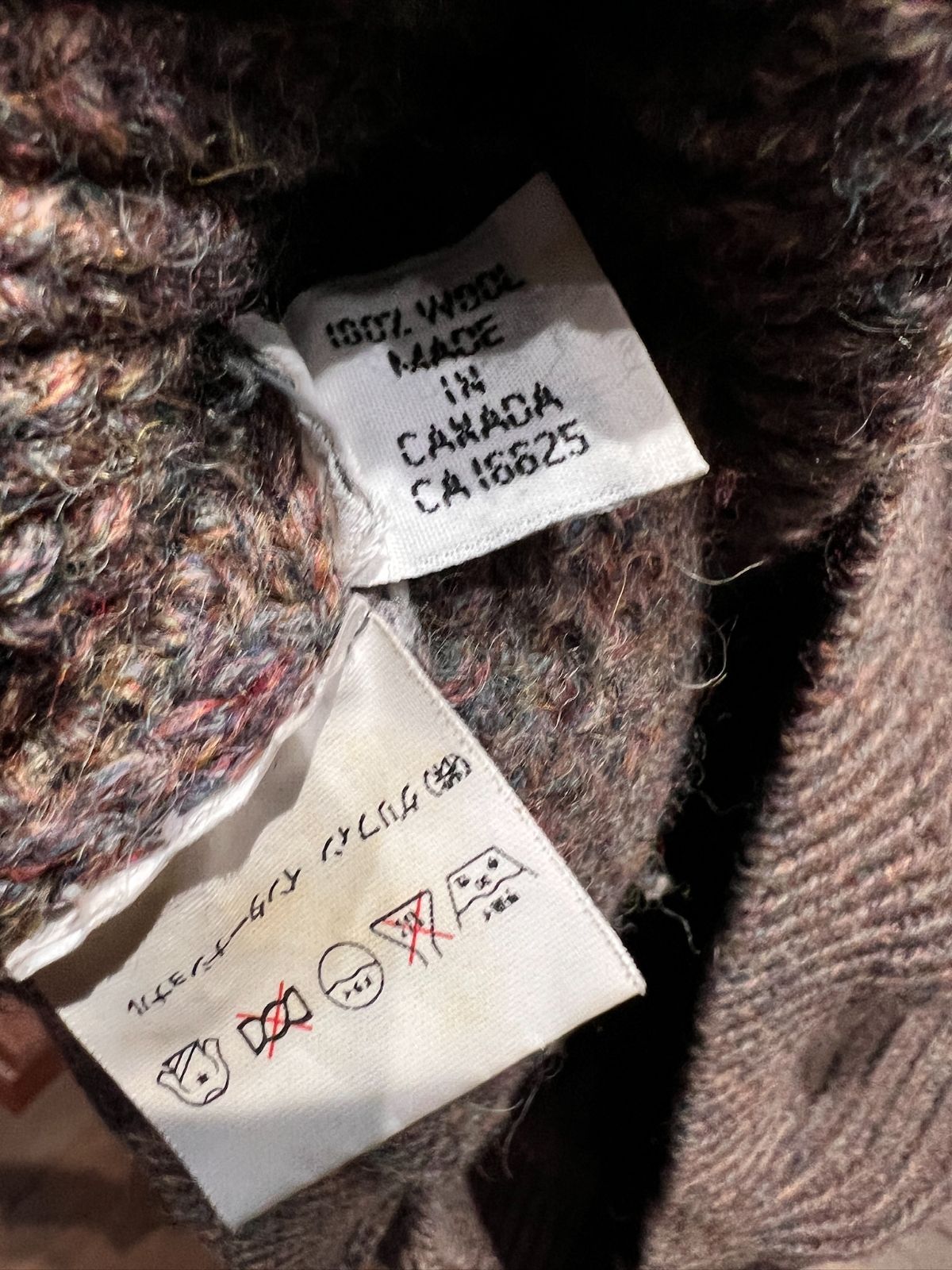 カナダ製 GREAT NORTHERN KNITTERS 襟付き ウール カーディガン