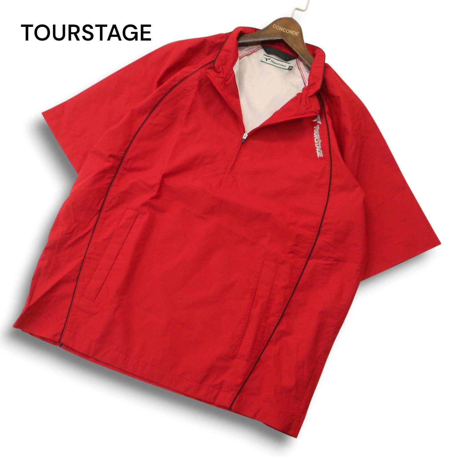 新品タグ付きTOURSTAGE ハーフジップジャケット TOURSTAGE ツアーステージ ゴルフ 春夏 ロゴ☆ パイピング