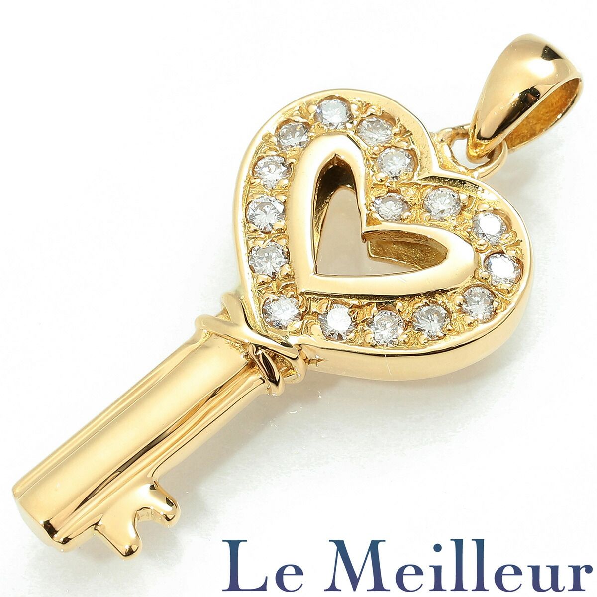 ☆素敵！きらきら輝きダイヤモンド0.23ct ハート形 k18金ペンダント 美