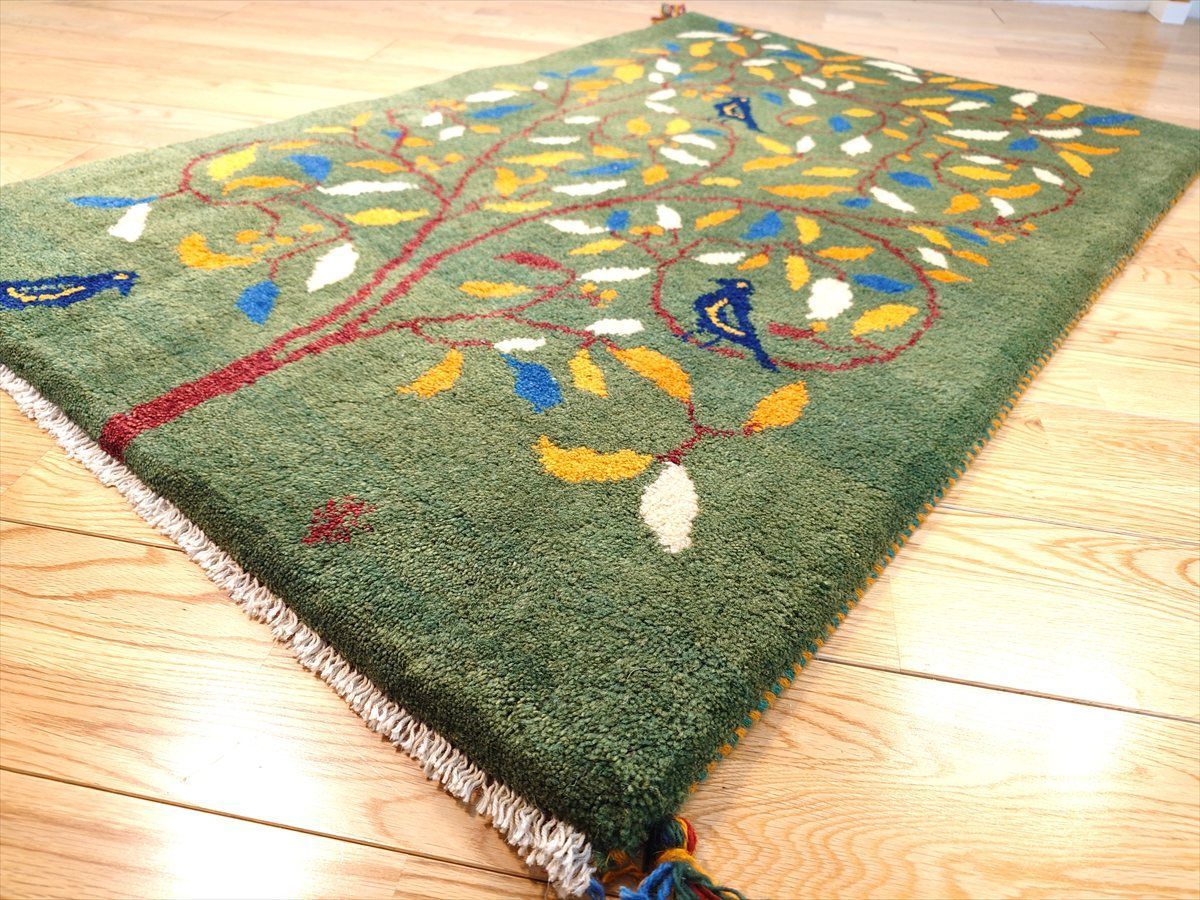 玄関マット 120x80cm ペルシャ絨毯 ギャッベ 手織り カシュクリ ラグ