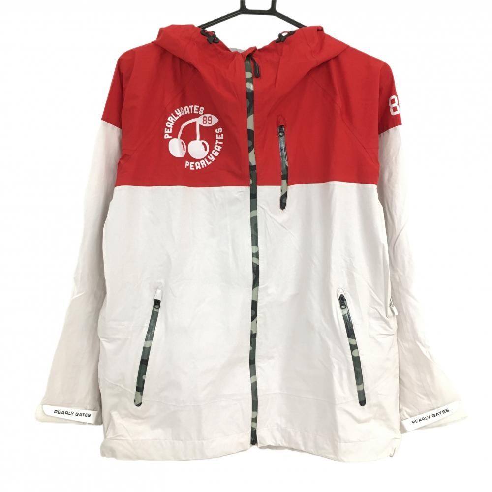 【パーリーゲイツ】美品 ジップジャケット ナイロン レッド 1 レディース ☆特価☆【美品】パーリーゲイツ ナイロンジップパーカー レッド