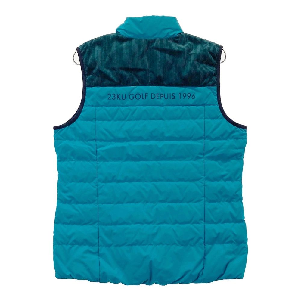 サイズ 3 23区GOLF ニジュウサンクゴルフ ダウンベスト コーデュロイ切替 ブルー系 240101392306 ゴルフウェア レディース ストスト
