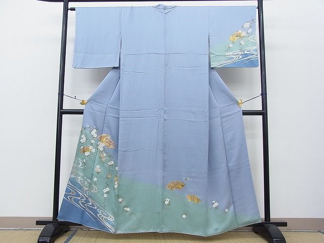 暈し染め cf3046 草花文 逸品 駒刺繍 平和屋野田店□訪問着