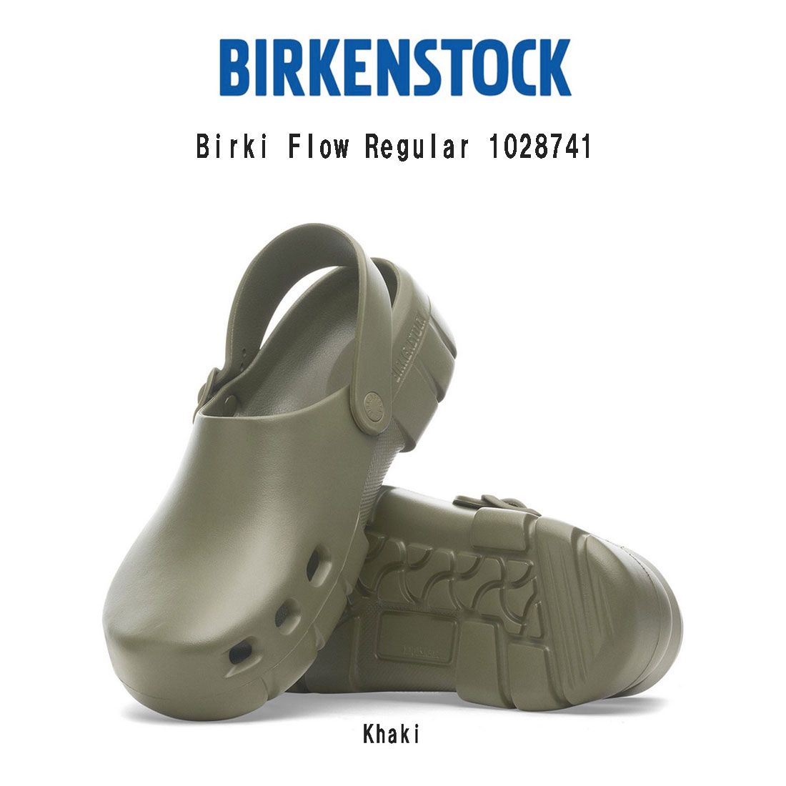 BIRKENSTOCK ビルケンシュトック ビルキフロー サンダル クロッグ コンフォート レギュラー 軽量 カーキ ユニセックス ビルケン Birki Flow Regular 1028741