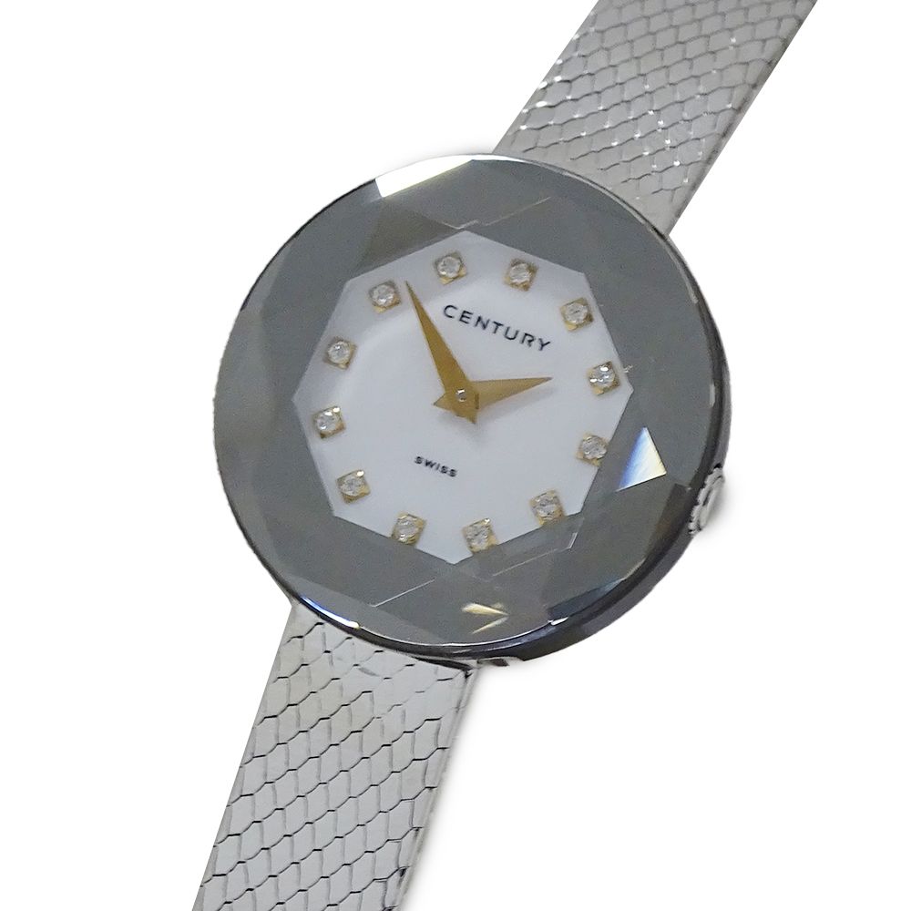 センチュリー CENTURY タイムジェム クチュール 時計 レディース ブランド 12P ダイヤモンド シェル クオーツ QZ ステンレス SS 磨き済み