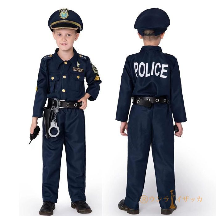 ポリス コスプレ 子供 男の子 女の子 警察官 キッズ 子ども ハロウィン クリスマス プレゼント 衣装 コスチューム キッズ 保育園 幼稚園 発表会  パーティー 誕生日 帽子 【本格12点フルセット】 halloween22 - メルカリ