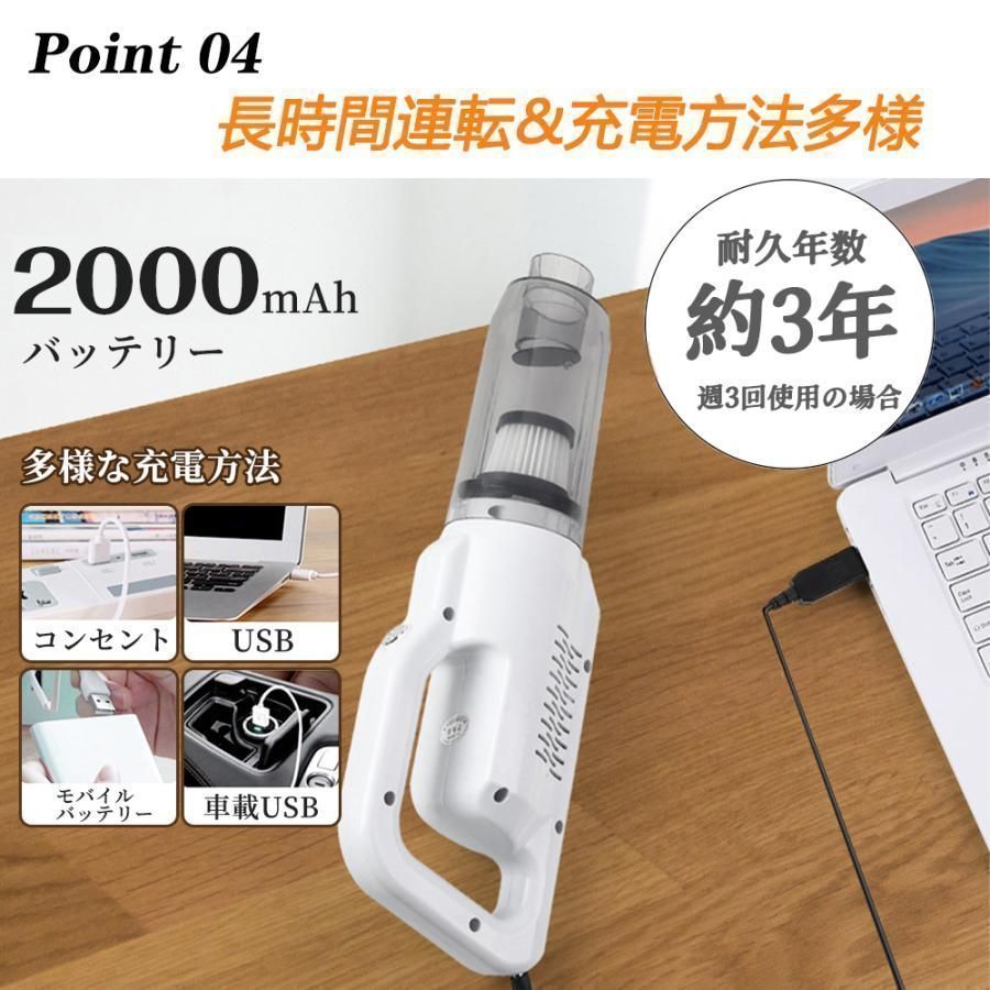 掃除機コードレス3WAY軽量充電式小型コードレス掃除機28000Pa