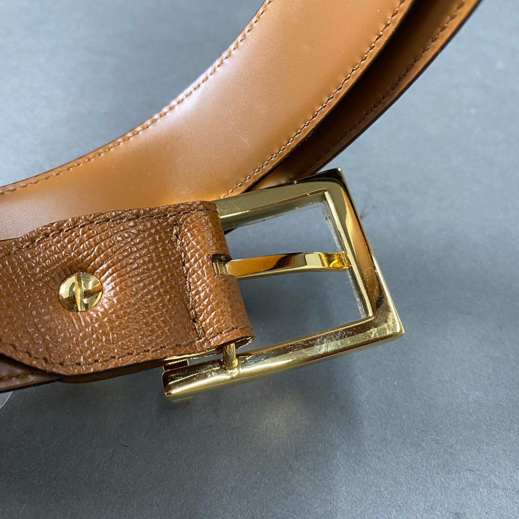 d2 《極美品》 BVLGARI ブルガリ 伏せ レザーベルト Leather Belt  