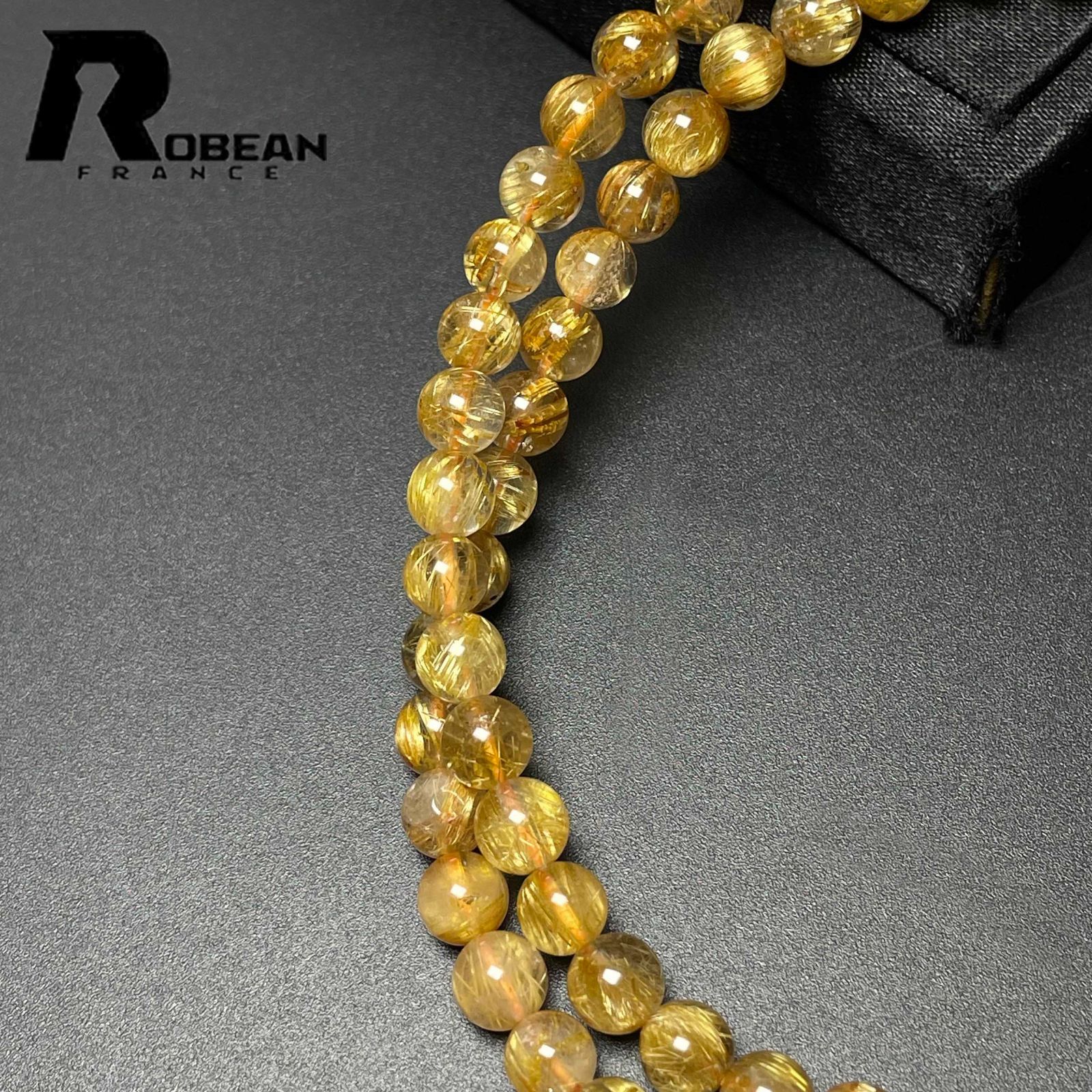 綺麗 EU製 定価11万円☆ROBEAN・タイチンルチル☆黄金針水晶