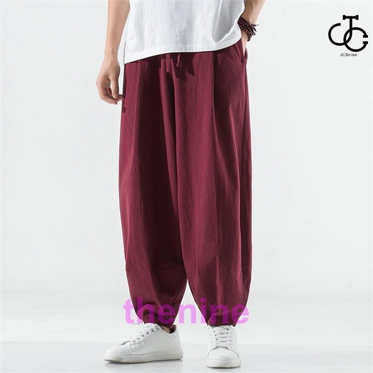 無地 ワイドパンツ